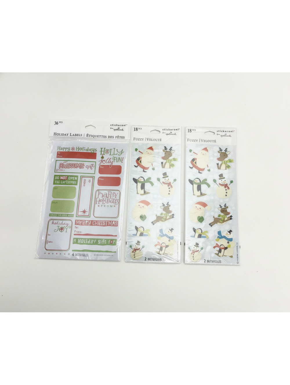 Hallmark Holiday Christmas Scrapbooking Stickers - Snowmen, Santa, Reindeer 3pk